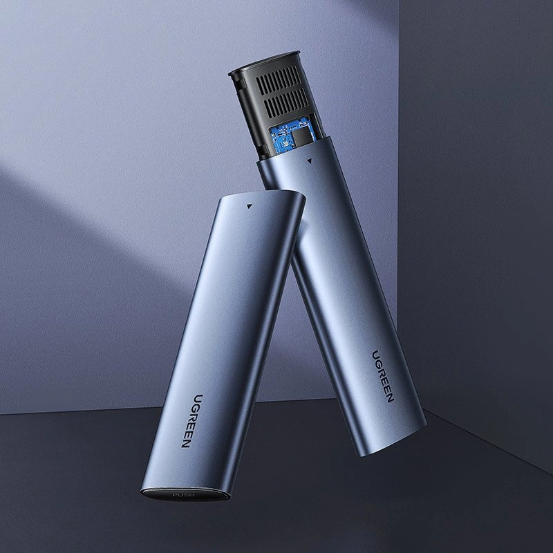 Ugreen M.2 SSD dėklas USB 3.2 Gen 2 diskui (SuperSpeed USB 10 Gbps) + USB Type C kabelis 0.5m pilkas (CM400 10902) - Image 2