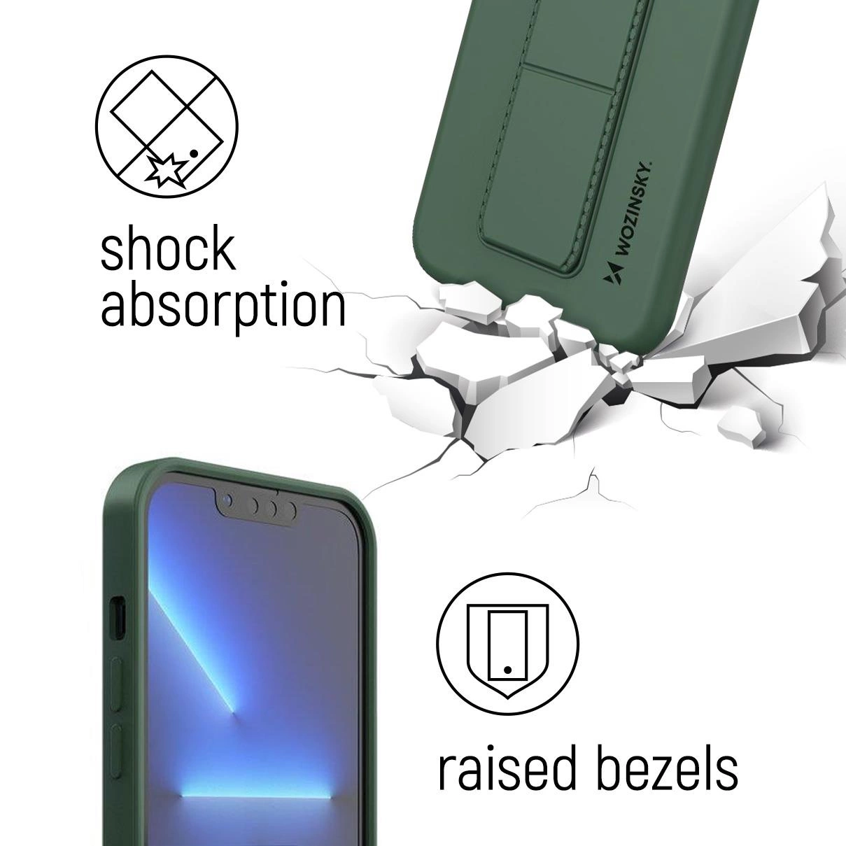 Wozinsky Kickstand Case silikoninis dėklas su stovu Samsung Galaxy S21 Ultra 5G šviesiai mėlynas - Image 4