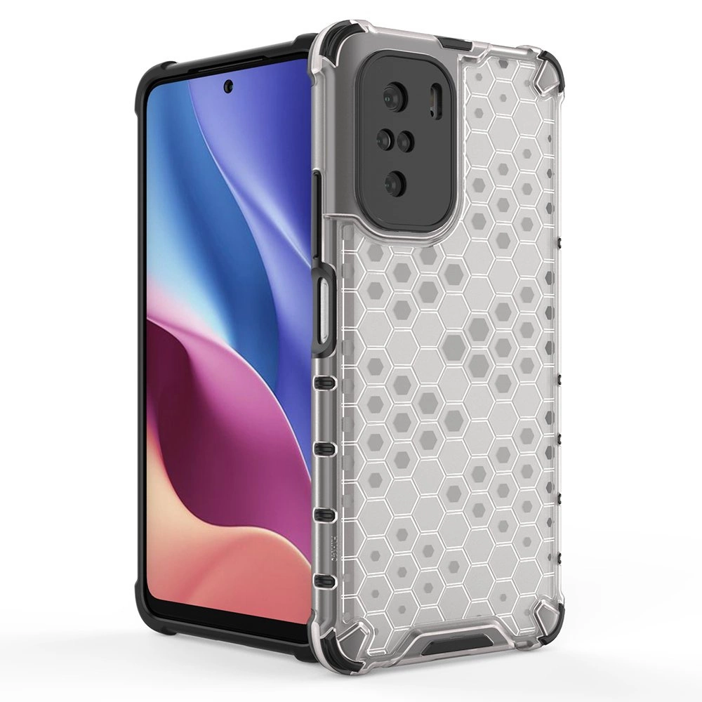 Honeycomb Case apsauginis dėklas su TPU apsauga Xiaomi Redmi K40 Pro+ / K40 Pro / K40 / Poco F3 juodas - Image 5