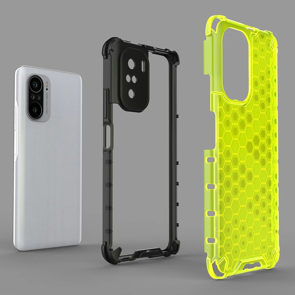 Honeycomb Case apsauginis dėklas su TPU apsauga Xiaomi Redmi K40 Pro+ / K40 Pro / K40 / Poco F3 juodas - Image 13