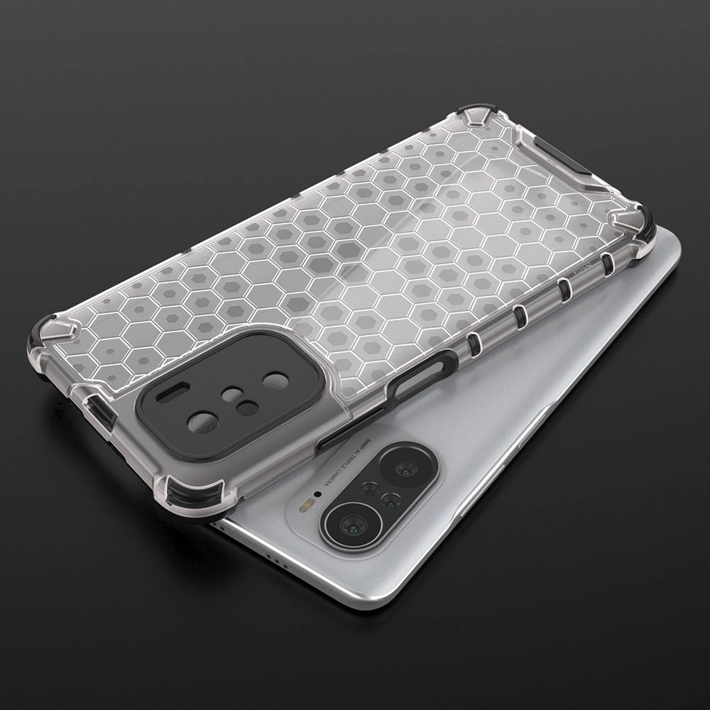 Honeycomb Case apsauginis dėklas su TPU apsauga Xiaomi Redmi K40 Pro+ / K40 Pro / K40 / Poco F3 juodas - Image 9