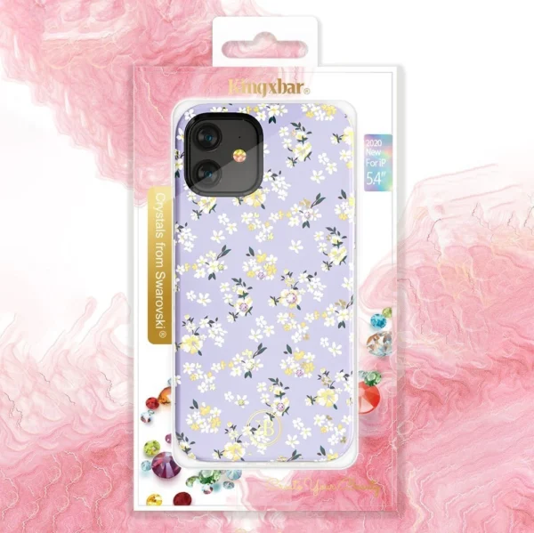 Kingxbar Blossom dėklas su originaliais Swarovski kristalais iPhone 12 mini daugiaspalvis (Lily) - Image 5