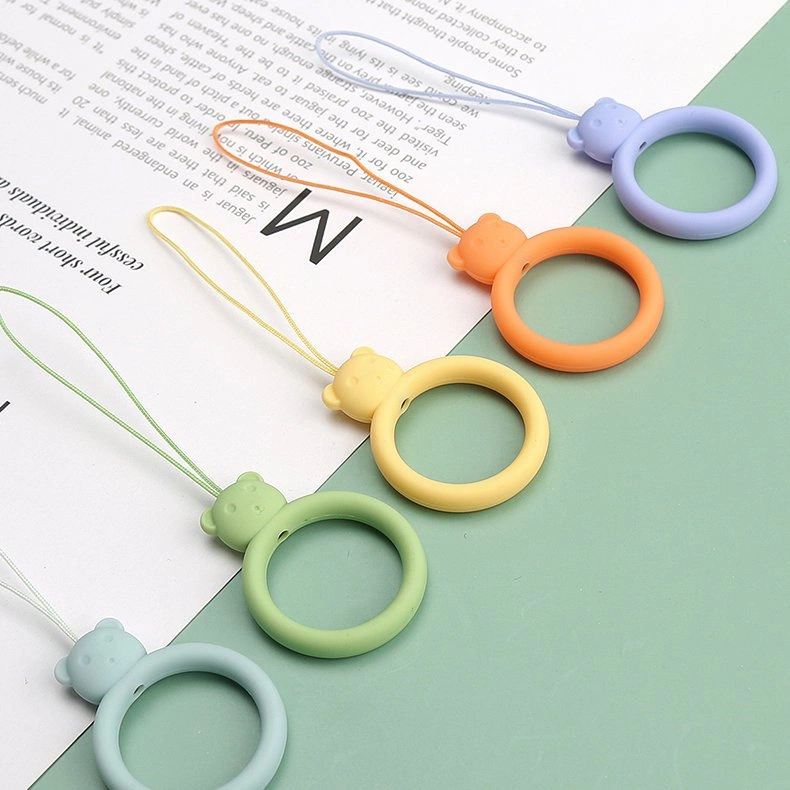 Silikoninis telefono laikiklis žiedui ant piršto šviesiai mėlynas - Image 10