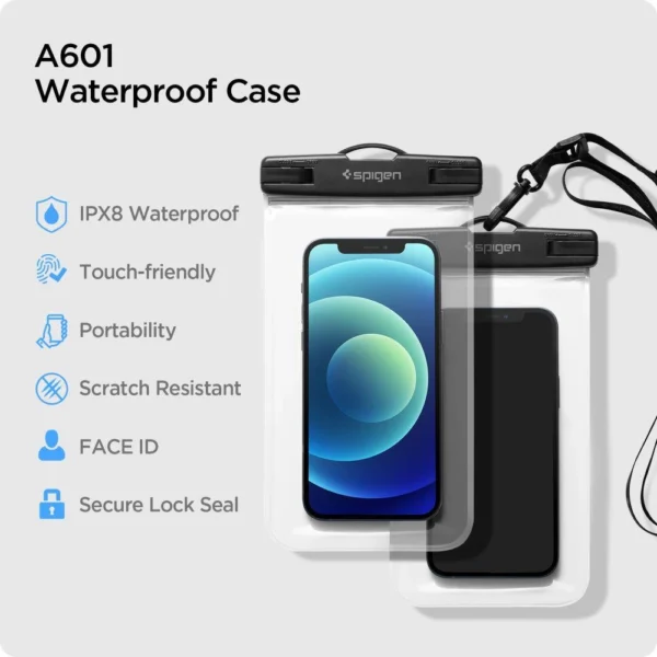 Spigen Aqua Shield A601 dėklas atsparus vandeniui IPX8 – skaidrus 2 vnt. - Image 11