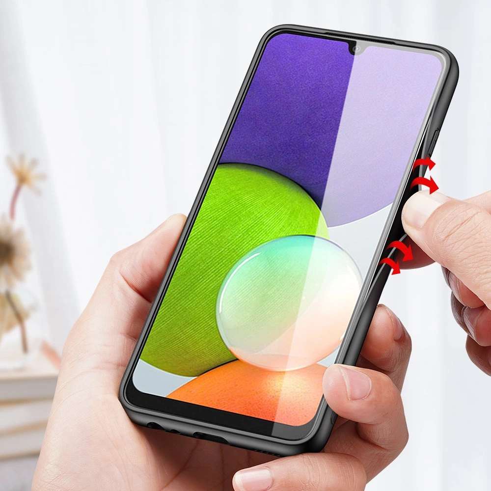 Dux Ducis Fino dėklas padengtas nailono medžiaga Samsung Galaxy A22 4G juodas - Image 8