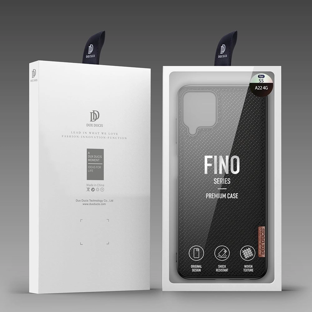 Dux Ducis Fino dėklas padengtas nailono medžiaga Samsung Galaxy A22 4G juodas - Image 5