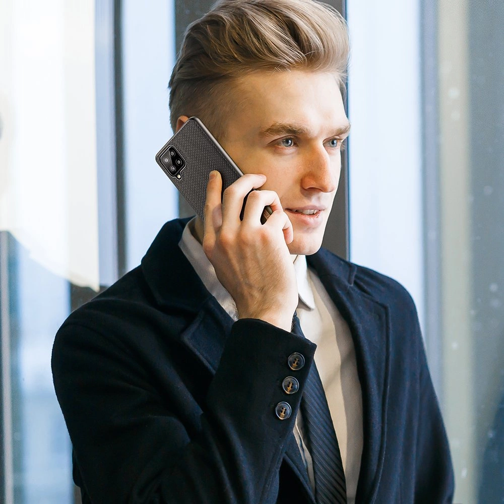 Dux Ducis Fino dėklas padengtas nailono medžiaga Samsung Galaxy A22 4G juodas - Image 9