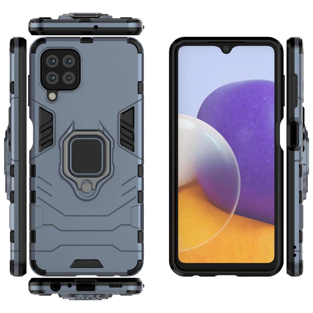 Ring Armor dėklas su stovu tvirtas, atsparus Samsung Galaxy A22 4G mėlynas - Image 4