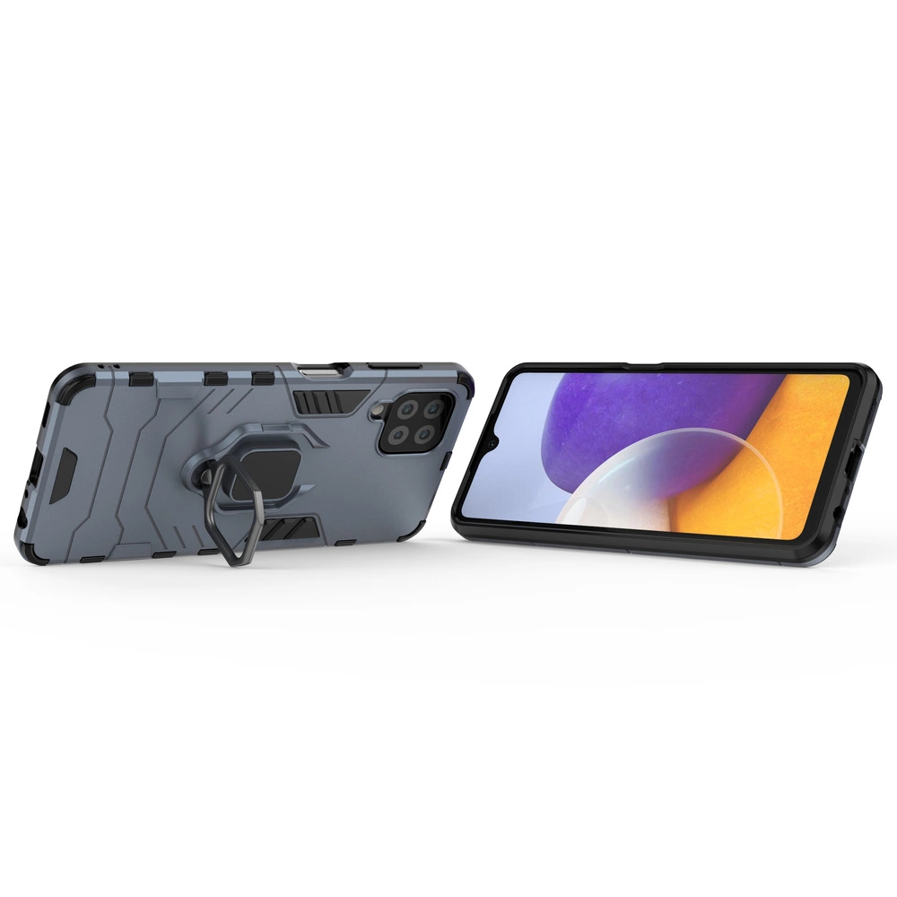 Ring Armor dėklas su stovu tvirtas, atsparus Samsung Galaxy A22 4G mėlynas - Image 6