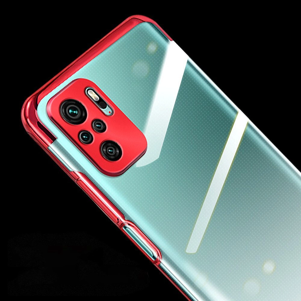 Skaidrus spalvotas dėklas Gel TPU elektronizuotas rėmas Xiaomi Redmi Note 10 5G / Poco M3 Pro juodas - Image 2