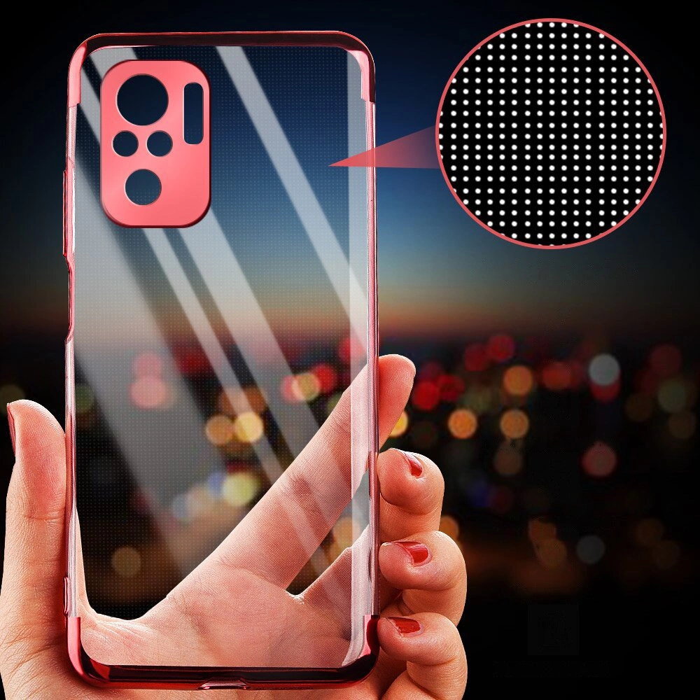 Skaidrus spalvotas dėklas Gel TPU elektronizuotas rėmas Xiaomi Redmi Note 10 5G / Poco M3 Pro juodas - Image 5
