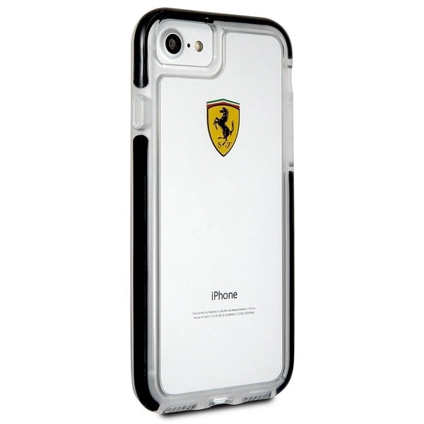 Ferrari kietas dėklas FEGLHCP7BK iPhone 7/8 SE 2020 / SE 2022 Shockproof skaidrus juodas - Image 2