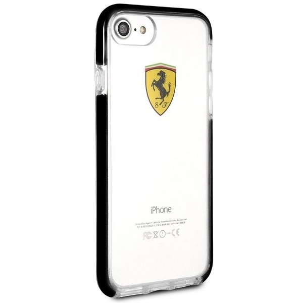 Ferrari kietas dėklas FEGLHCP7BK iPhone 7/8 SE 2020 / SE 2022 Shockproof skaidrus juodas - Image 5