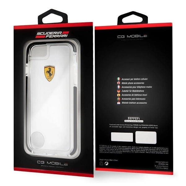 Ferrari kietas dėklas FEGLHCP7BK iPhone 7/8 SE 2020 / SE 2022 Shockproof skaidrus juodas - Image 6