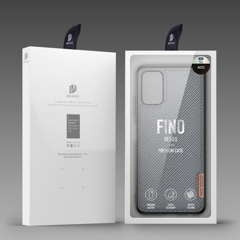 Dux Ducis Fino dėklas, padengtas nailono medžiaga, Samsung Galaxy A03s pilkas - Image 5