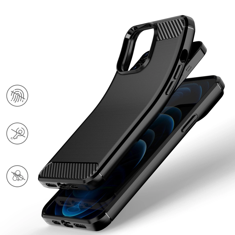 Carbon Case lankstus TPU dėklas iPhone 13 Pro Max juodas - Image 5