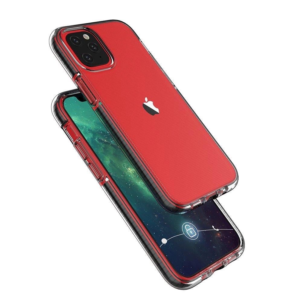 Spring Case permatomas TPU gelio dėklas su spalvotu rėmeliu iPhone 13 Pro šviesiai mėlynas - Image 4