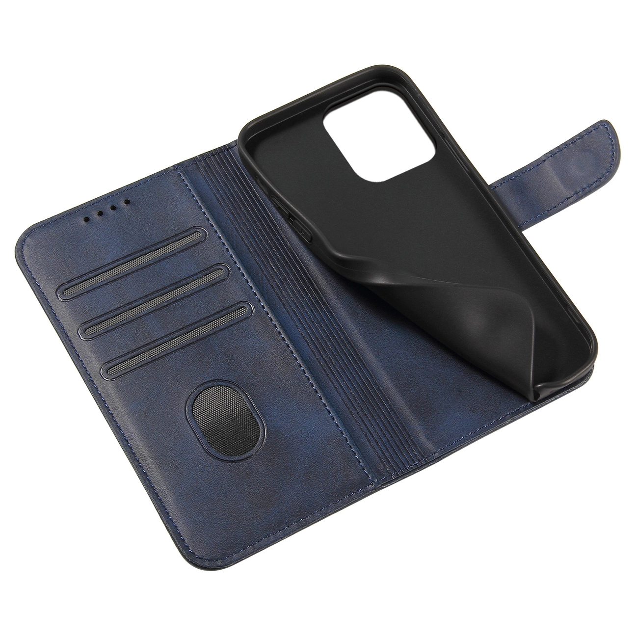 Magnet Case elegantiškas dėklas knygutės tipo su stovu iPhone 13 Pro mėlynas - Image 6
