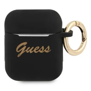 Guess GUA2SSSK AirPods cover black/black Silicone Vintage Script
