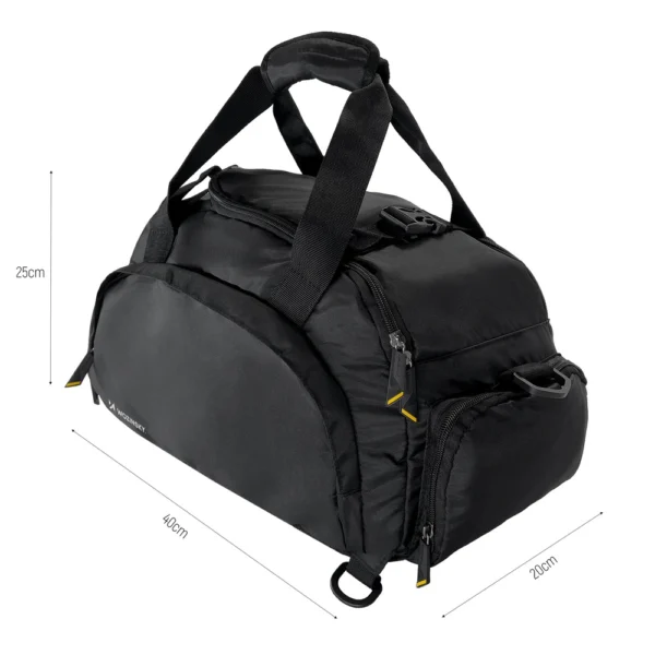 Wozinsky kelioninė sportinė kuprinė rankiniams bagažams 40x20x25 cm lėktuvui juoda (WSB-B01) - Image 10