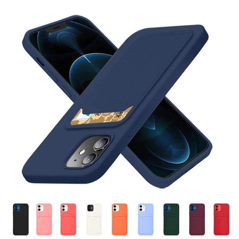 Card Case silikoninė piniginė su kortelės lizdu dokumentams Samsung Galaxy S21+ 5G (S21 Plus 5G) raudona - Image 11