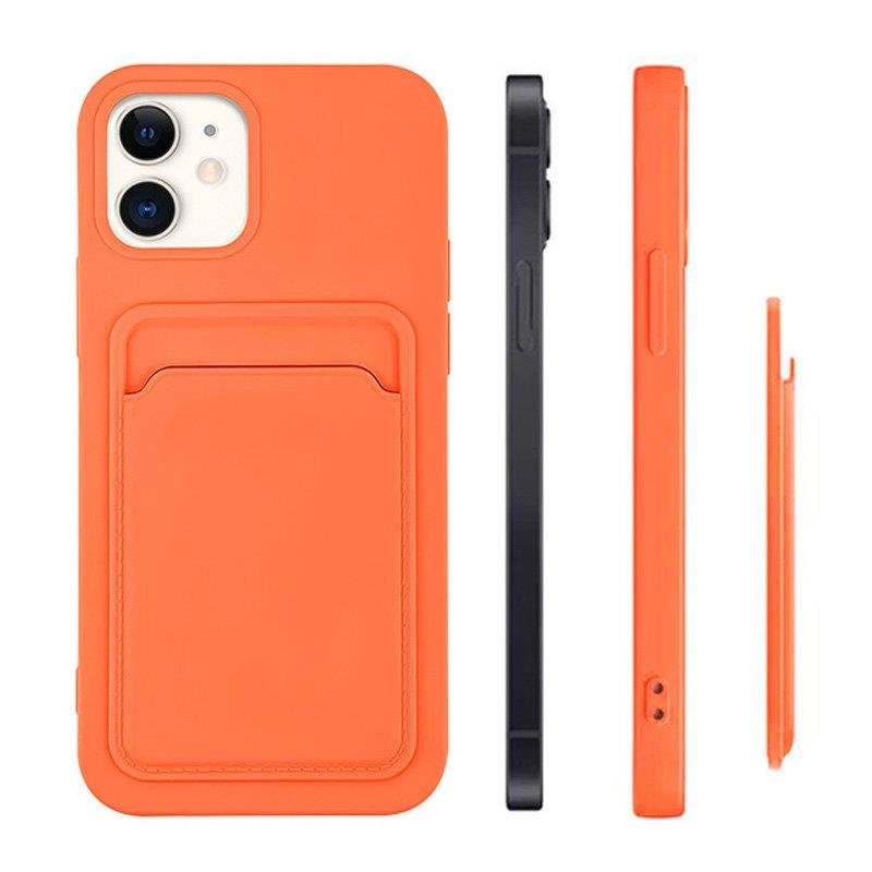 Card Case silikoninė piniginė su kortelės lizdu dokumentams Samsung Galaxy A72 4G rožinė - Image 3