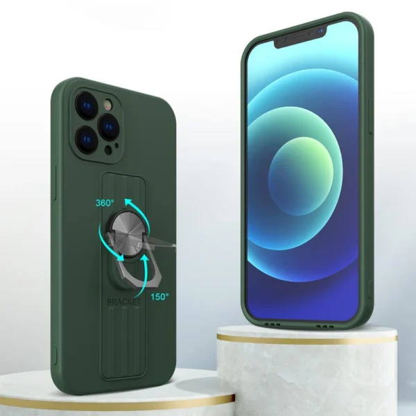 Ring Case silikoninis dėklas su žiedu ir stoveliu iPhone 12 Pro šviesiai mėlynas - Image 3