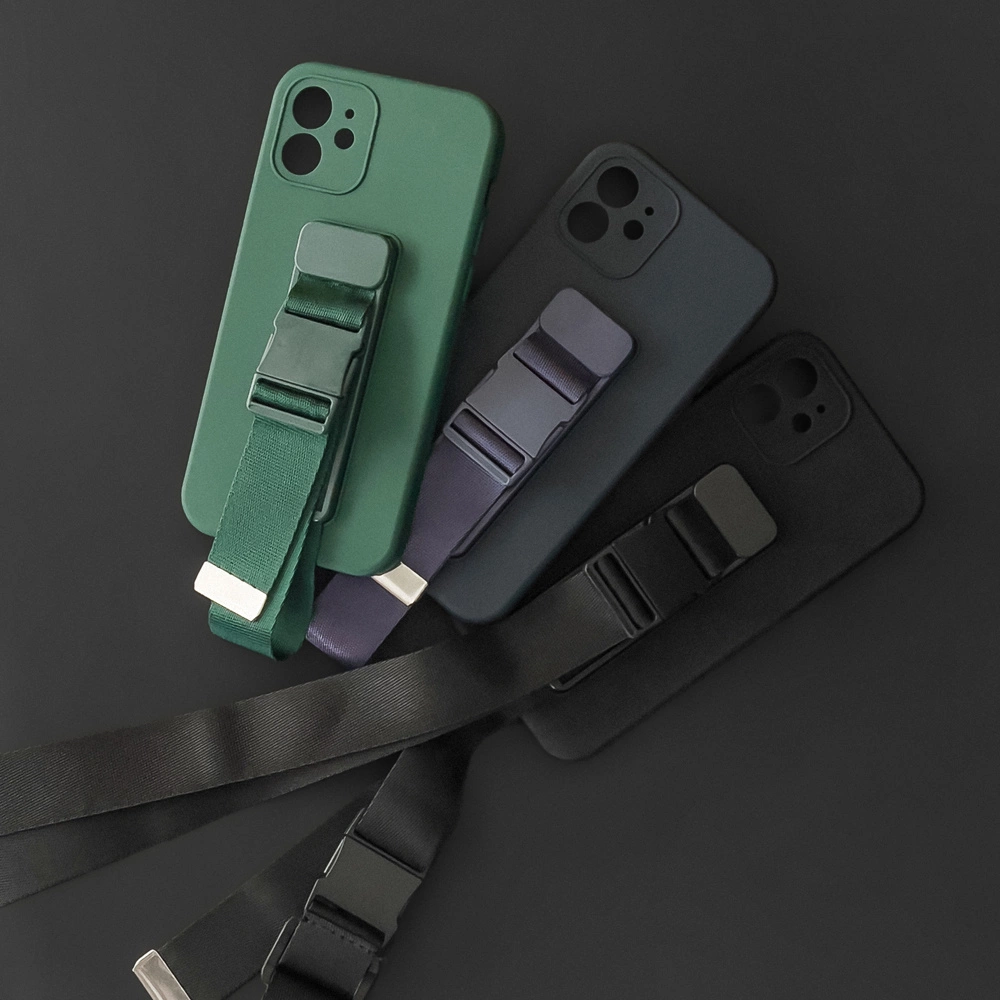 Rope case, gelinis dėklas su grandinėlės dirželiu, iPhone 12 šviesiai mėlynas - Image 12