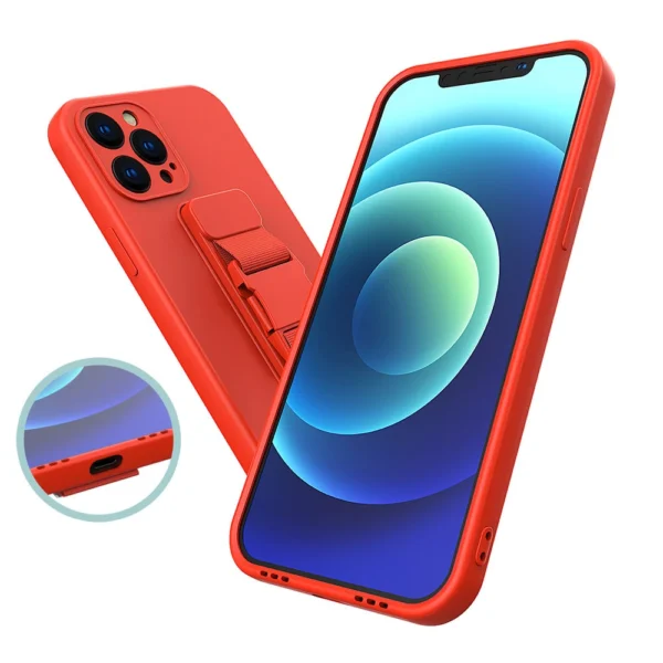 Rope case, gelinis dėklas su grandinėlės dirželiu, iPhone 12 Pro Max tamsiai žalias - Image 3