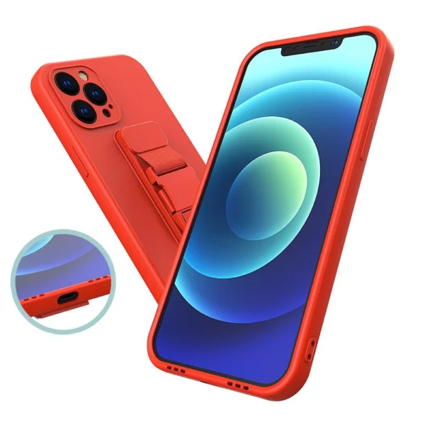 Rope case, gelinis dėklas su dirželio grandinėle, Samsung Galaxy A32 4G tamsiai mėlynas - Image 3