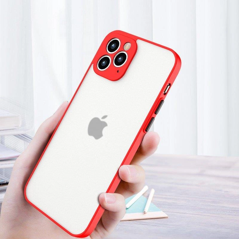 Milky Case silikoninis lankstus permatomas dėklas Xiaomi Redmi Note 10 / Redmi Note 10S raudonas - Image 11