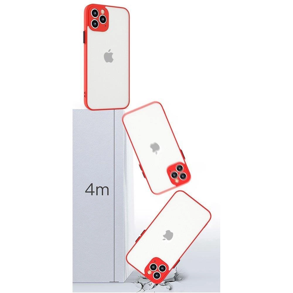 Milky Case silikoninis lankstus permatomas dėklas Xiaomi Redmi Note 10 / Redmi Note 10S raudonas - Image 12