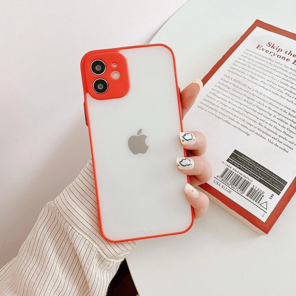 Milky Case silikoninis lankstus permatomas dėklas Xiaomi Redmi Note 10 / Redmi Note 10S raudonas - Image 3