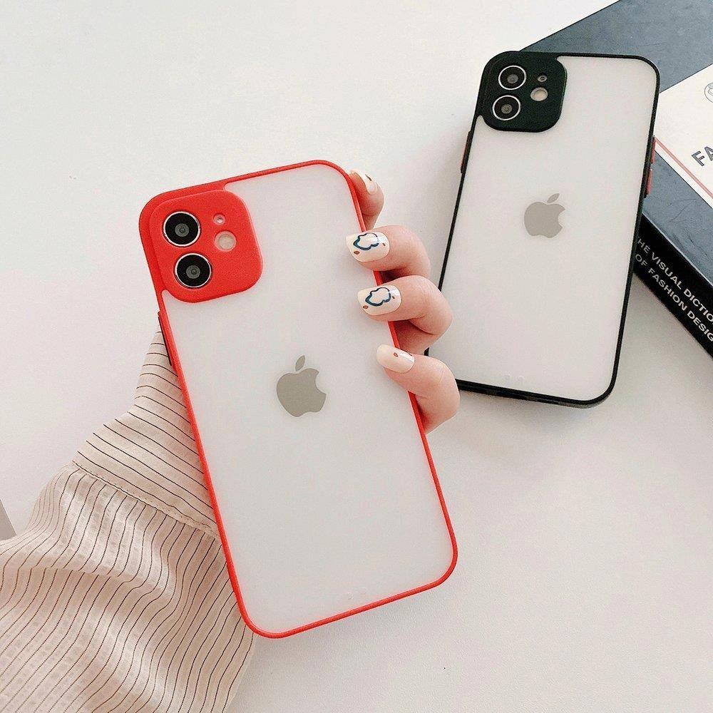 Milky Case silikoninis lankstus permatomas dėklas Xiaomi Redmi Note 10 / Redmi Note 10S raudonas - Image 4