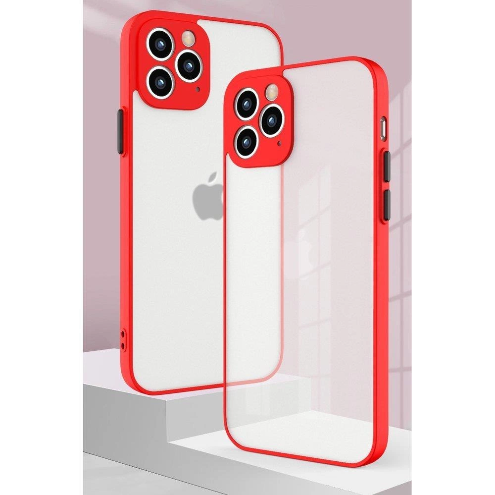Milky Case silikoninis lankstus permatomas dėklas Xiaomi Redmi Note 10 / Redmi Note 10S raudonas - Image 6
