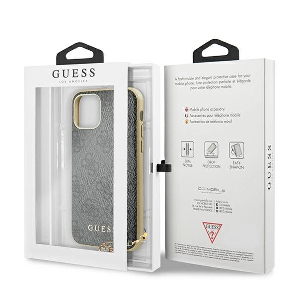Guess GUHCN61GF4GGR iPhone 11 6.1" / Xr pilkas/pilkas kietas dėklas 4G Charms Collection - Image 7