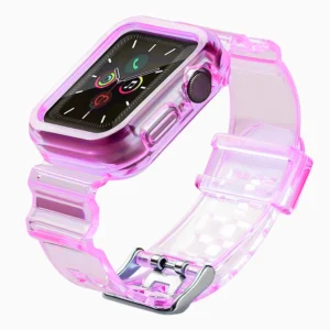 Silicone Band Strap Bracelet Case Strap Light Set for Apple Watch 38mm - Red