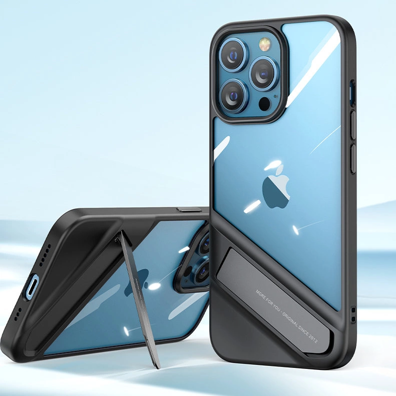 Ugreen Fusion Kickstand dėklas iPhone 13 Pro kietas dėklas su gelio rėmeliu ir stovėjimo funkcija - Juodas (90153) - Image 11