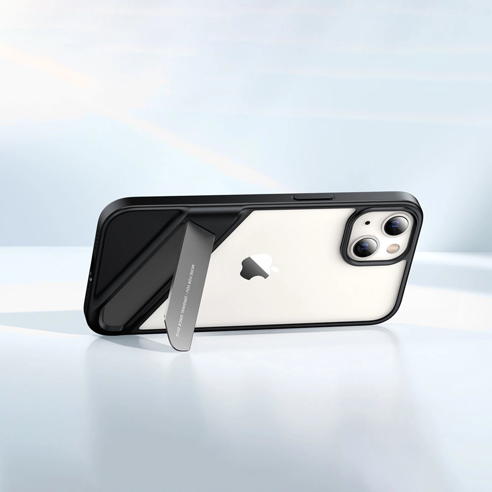 Ugreen Fusion Kickstand dėklas iPhone 13 Pro kietas dėklas su gelio rėmeliu ir stovėjimo funkcija - Juodas (90153) - Image 2