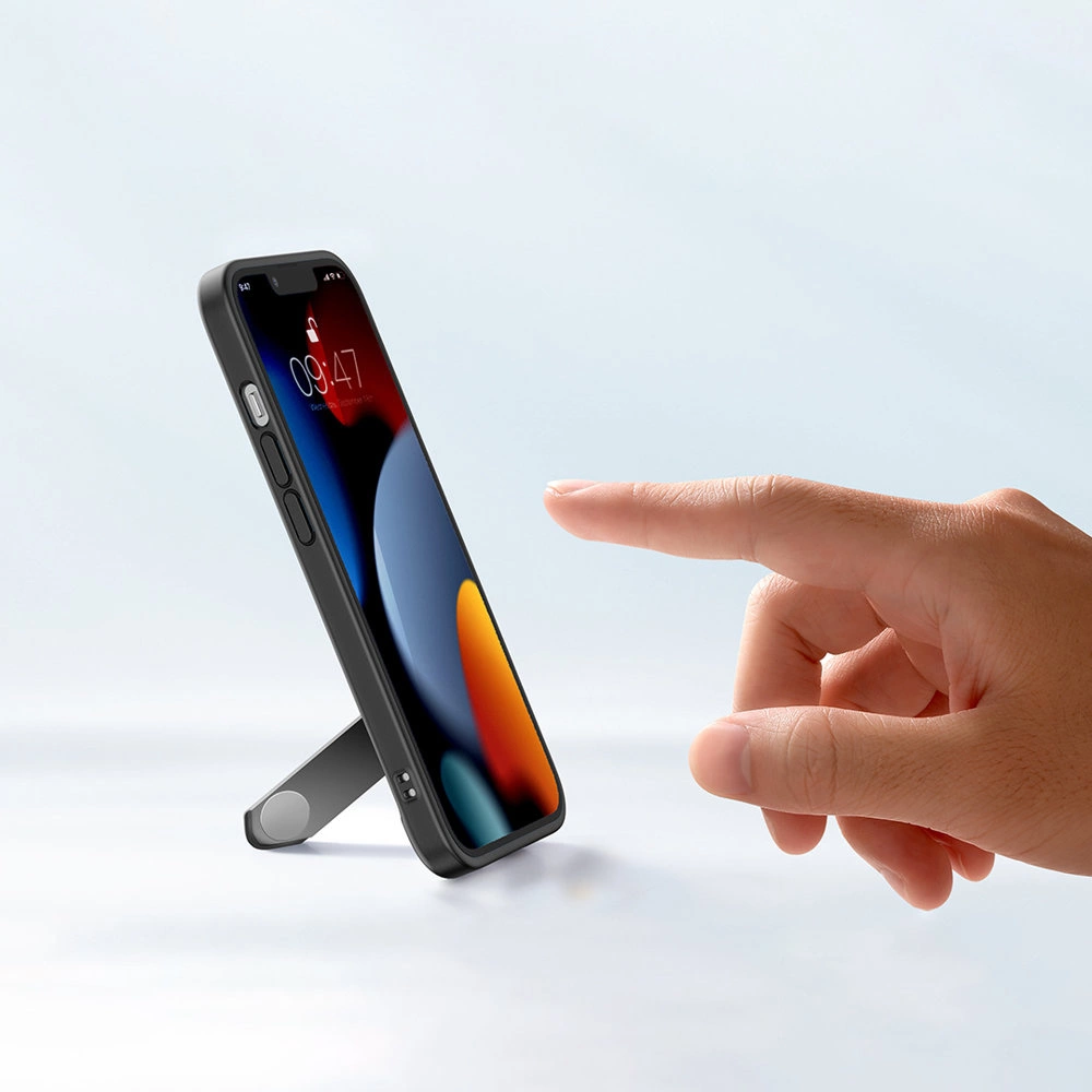 Ugreen Fusion Kickstand dėklas iPhone 13 Pro kietas dėklas su gelio rėmeliu ir stovėjimo funkcija - Juodas (90153) - Image 3