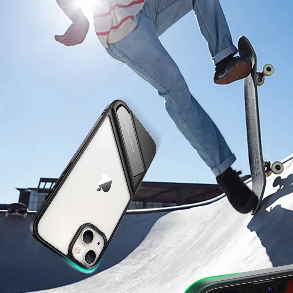 Ugreen Fusion Kickstand dėklas iPhone 13 Pro kietas dėklas su gelio rėmeliu ir stovėjimo funkcija - Juodas (90153) - Image 7