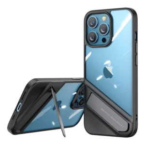 Ugreen Fusion Kickstand Case iPhone 13 Pro Hard Cover with Gel Frame and Stand black (90153)