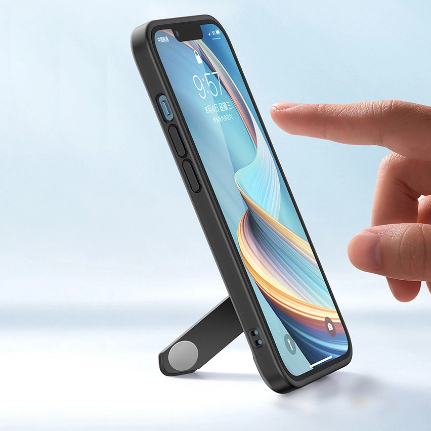 Ugreen Fusion Kickstand dėklas iPhone 13 Pro kietas dėklas su gelio rėmeliu ir stovėjimo funkcija - Juodas (90153) - Image 10