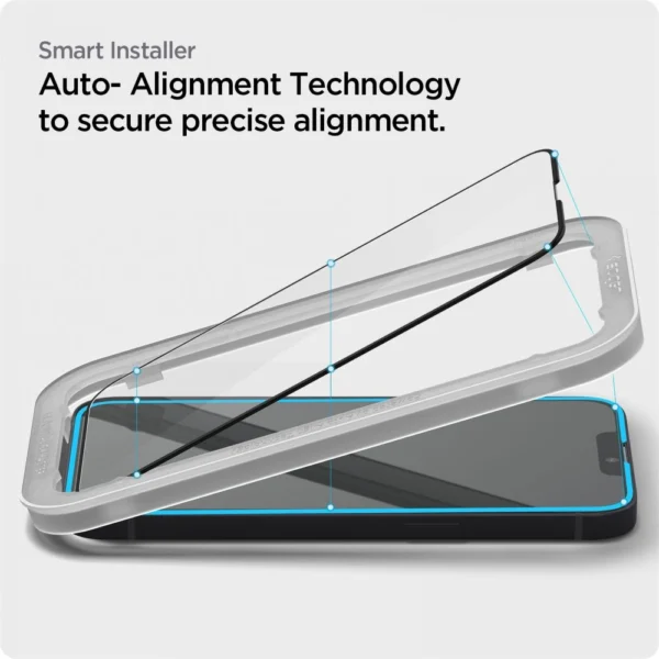 Spigen ALM Glass FC grūdintas stiklas iPhone 13 / 13 Pro / 14 / 16e - juodas, 2 vnt. - Image 5