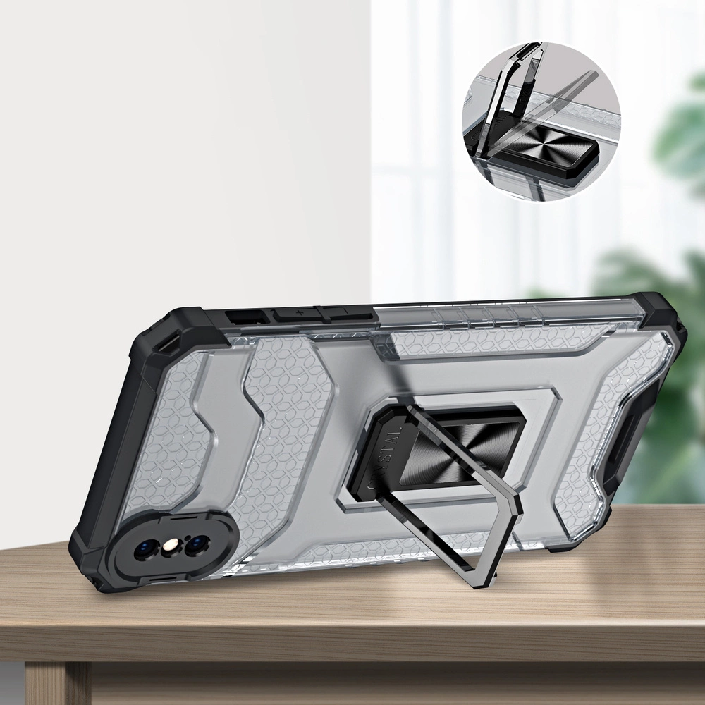 Crystal Ring dėklas su stovu, tvirtas, iPhone XS Max, mėlynas - Image 6