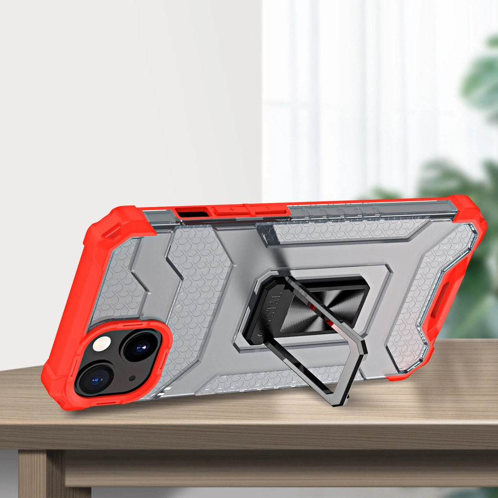 Crystal Ring dėklas su žiedu stovėjimui, tvirtas ir atsparus smūgiams, iPhone 13 raudonas - Image 7