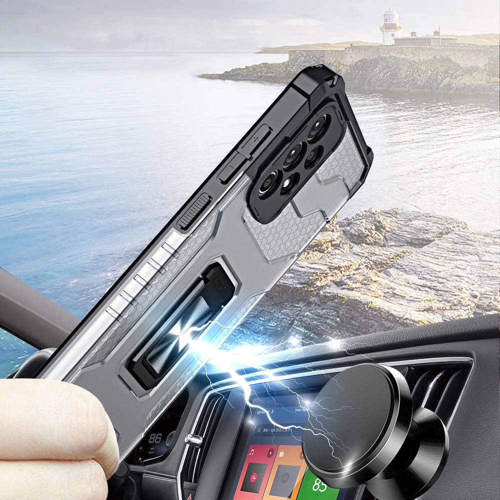 Crystal Ring dėklas su žiedu stovėjimui, tvirtas ir atsparus smūgiams, Samsung Galaxy A72 4G raudonas - Image 4