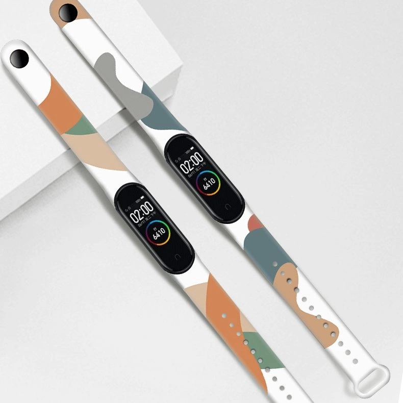 Moro dirželis Xiaomi Mi Band 5 / 6 silikoninė apyrankė laikrodžiui, raštas 10 - Image 5