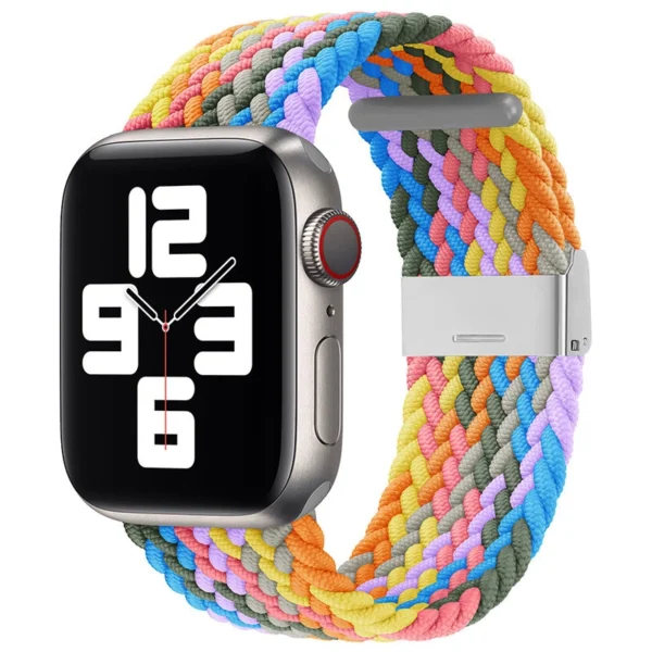 Braided Fabric Strap Bracelet Strap Fabric Band for Apple Watch 42 / 44 / 45 / 49 mm - Multicolor