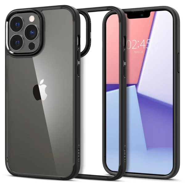 Spigen Ultra Hybrid iPhone 13 Pro Max dėklas – matinė juoda - Image 11